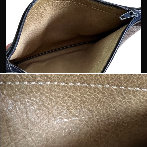 Gucci • 3pc Set Authentic Vintage Navy Blue Micro GG Handbag Purse Pouch Wallet - Picture 13 of 16